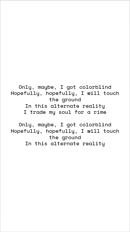 This Alternate Reality, lyrics