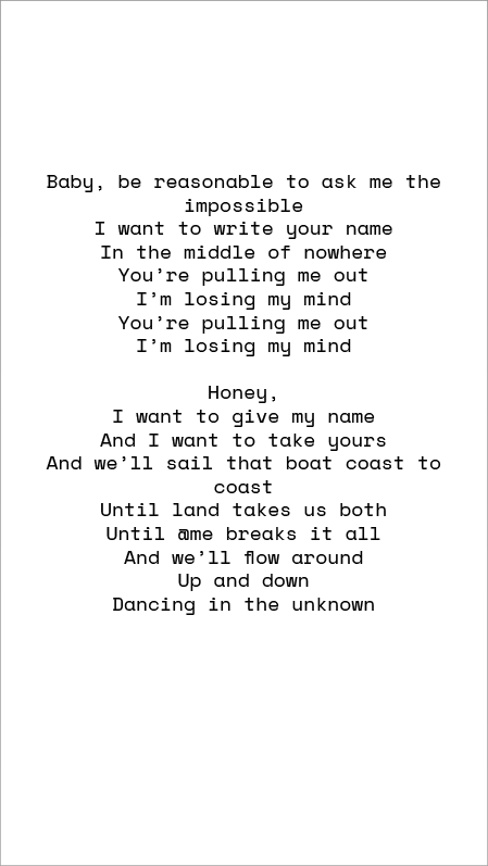 Dancing In Wonderland, lyrics