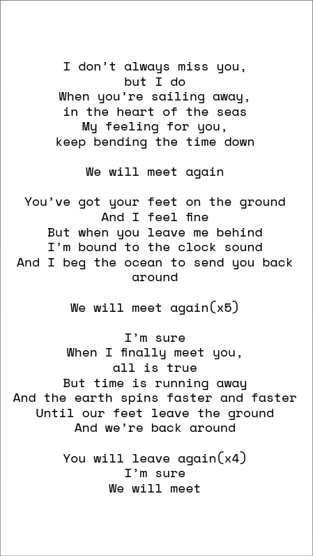 We Will Meet Again, lyrics