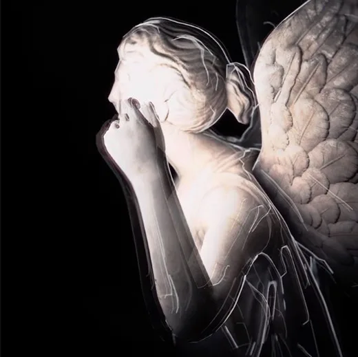 Personal vision for crude drawing of an angel, Caroline Polachek, Blender, Grease Pencil, Geometry Node, 3D